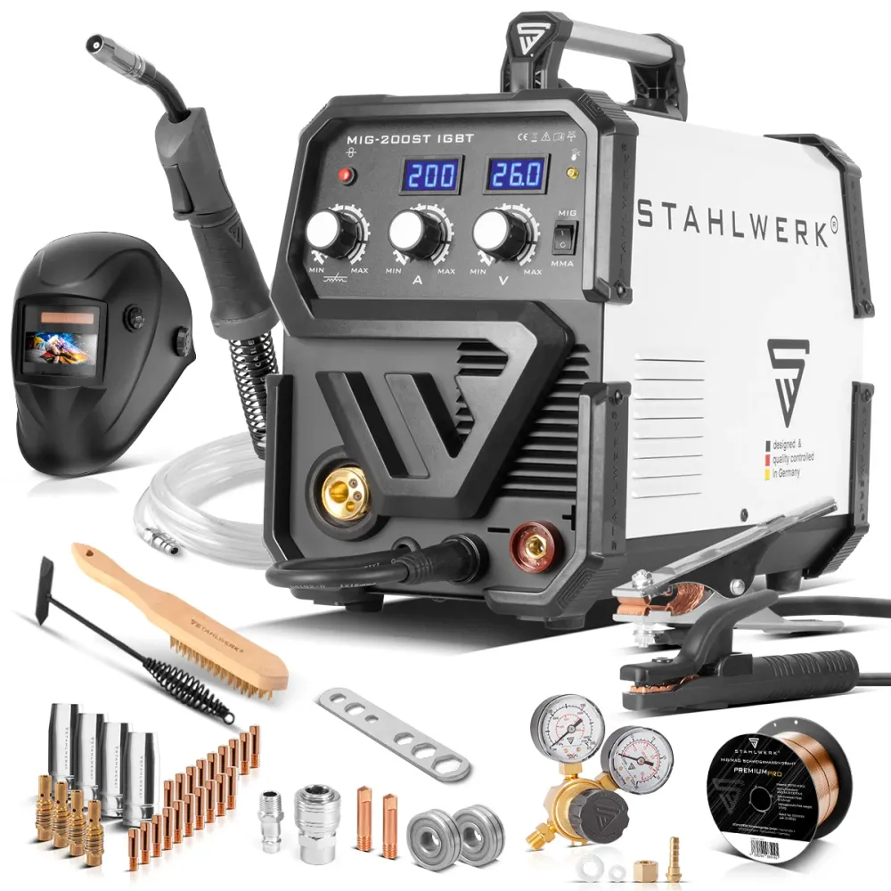 Stahlwerk Mig Mag 200 St Igbt- Full Equipment - MIG MAG MACHINE DE SELDING GAS avec 200 ampères, fil de remplissage de flu...