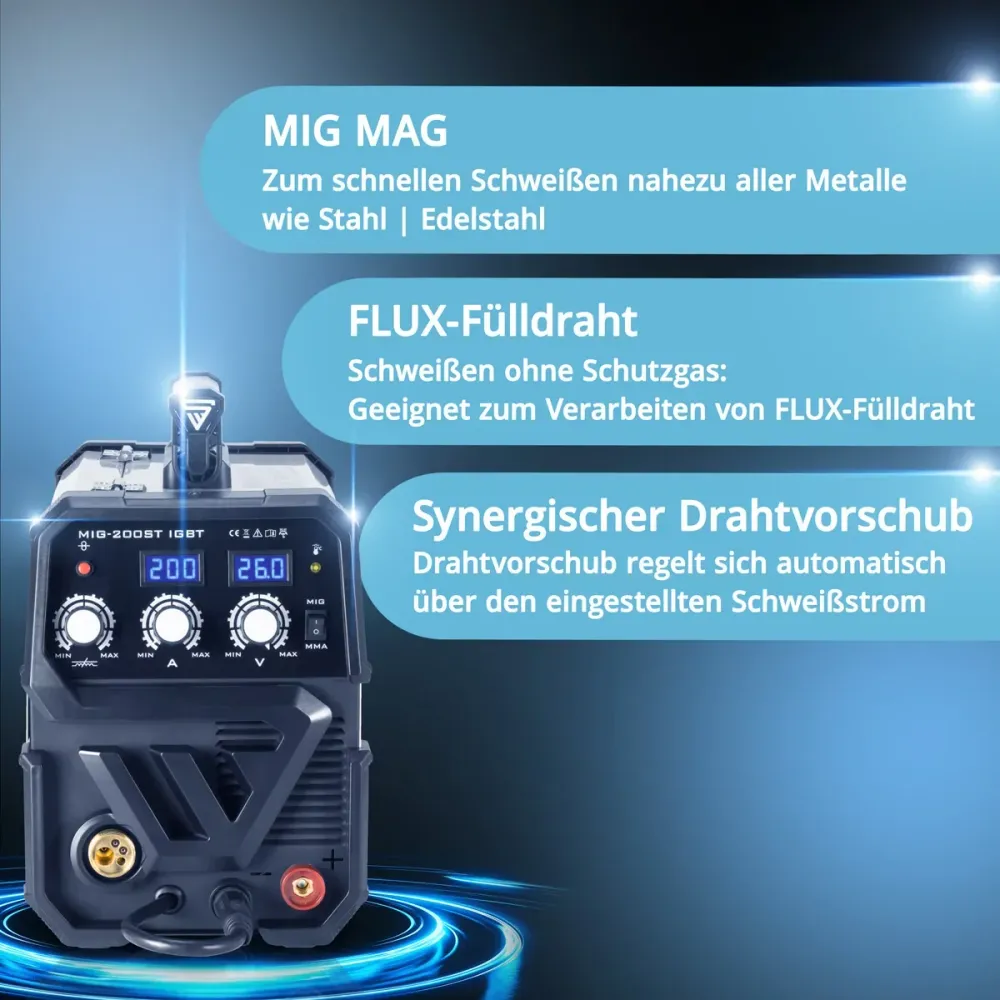Stahlwerk Mig Mag 200 St Igbt- Full Equipment - MIG MAG MACHINE DE SELDING GAS avec 200 ampères, fil de remplissage de flu...