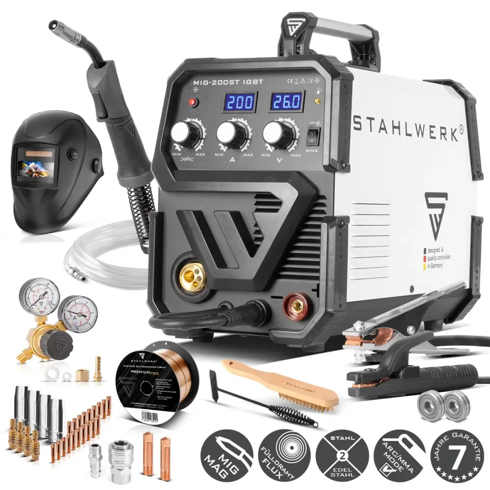 Stahlwerk Mig Mag 200 St Igbt- Full Equipment - MIG MAG MACHINE DE SELDING GAS avec 200 ampères, fil de remplissage de flu...