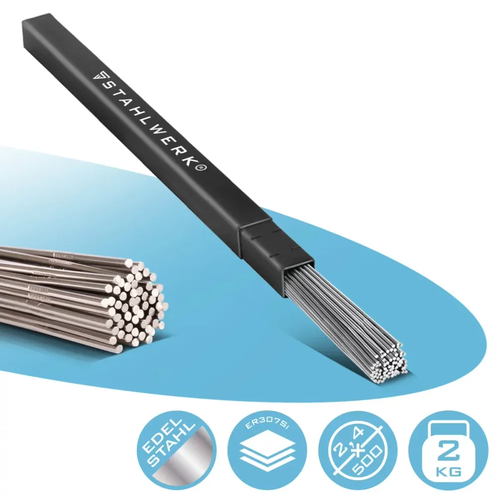 Steelworks Wig Soudage Sticks ER307SI en acier inoxydable à jour / Ø 2,4 mm x 500 mm / 2 kg / y compris la boîte de rangement