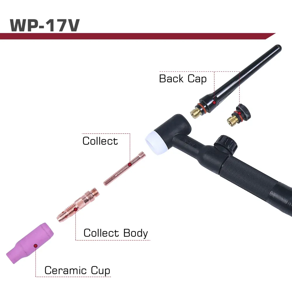 Torche TIG à levage d'argon WP-17V, 13 pieds, 150 ampères, pour Machine à souder ARCCAPTAIN