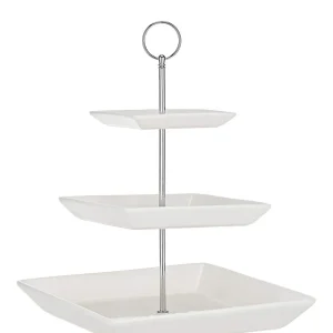 Broyeur de déchets Symphony 3 Tier Square Cake Stand - Blanc pur