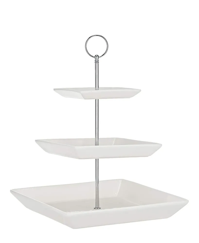 Broyeur de déchets Symphony 3 Tier Square Cake Stand - Blanc pur
