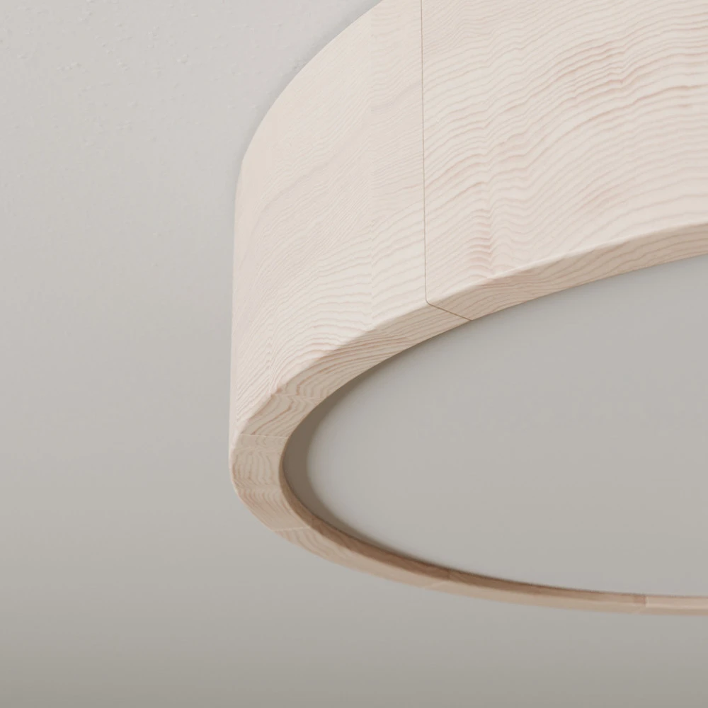Envostar Kerio plafonnier, Ø 37 cm, pin naturel avec clé de serrage