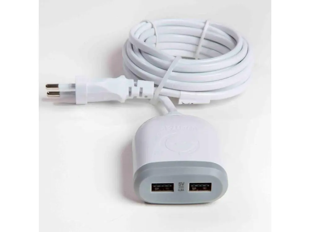 Multiprise parasurtenseur Rallonge 3m avec 2x USB 4,8A à charge ultra précipité - Blanc