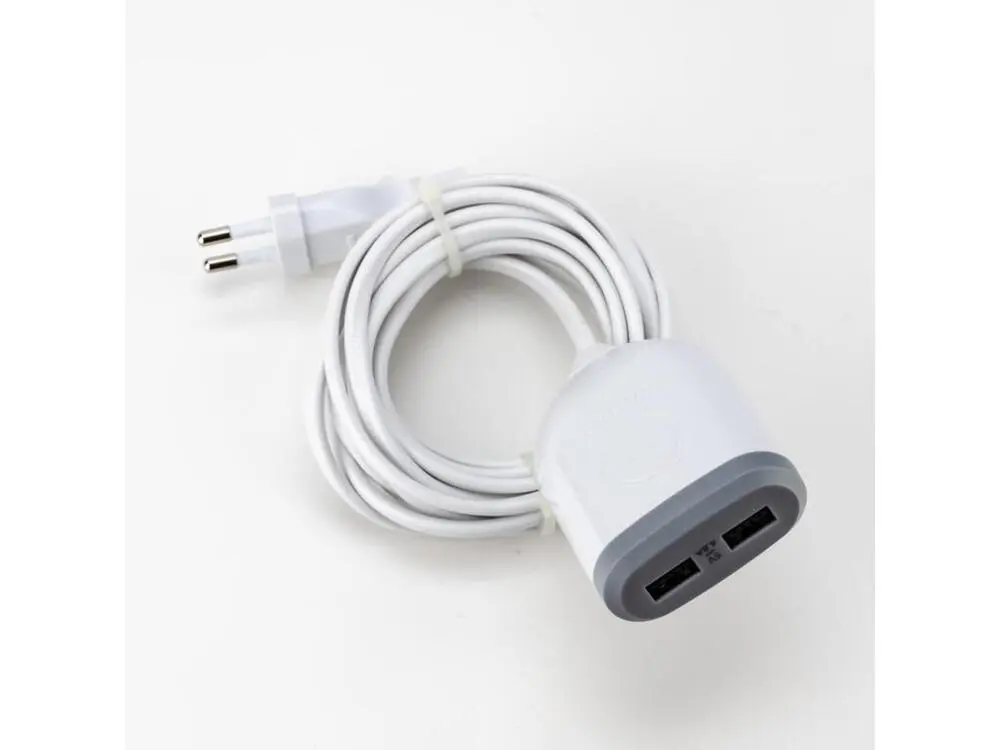 Multiprise parasurtenseur Rallonge 3m avec 2x USB 4,8A à charge ultra précipité - Blanc