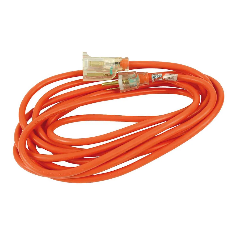 Rallonge électrique à cordon 16/3 SJTW de 30 m, 1 prise, orange Lot de 3