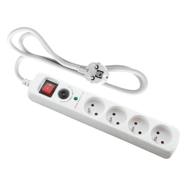 Rallonge multiprise avec interrupteur et parafoudre 5 x 16A- 2P + T - FIRST Lot de 3