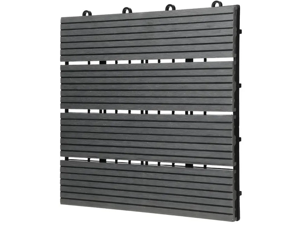 11x Carreaux de terrasse WPC 30x30cm carrelage revêtement de sol anthracite ECD Germany