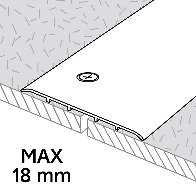Barre de seuil énorme en aluminium décor métal mat GoodHome 100 x 1 800 mm
