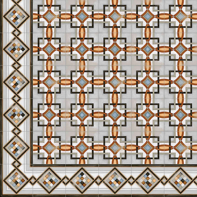 Carrelage sol / mur effet ciment 20x20 cm VODEVIL POMBO 3 ANGLE(vendu par boite de 4 pièces)