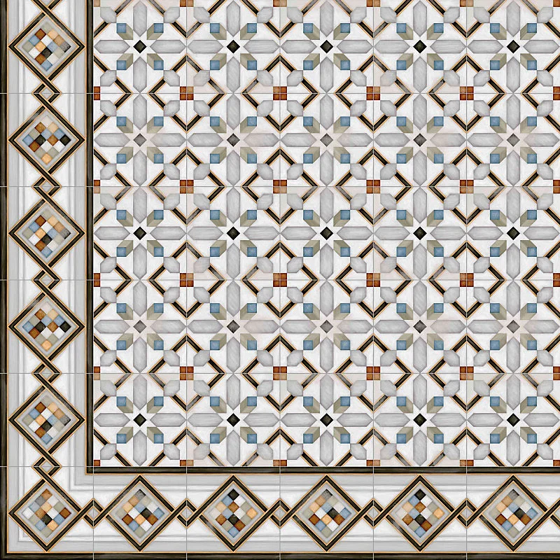 Carrelage sol / mur effet ciment 20x20 cm VODEVIL POMBO 3 ANGLE(vendu par boite de 4 pièces)
