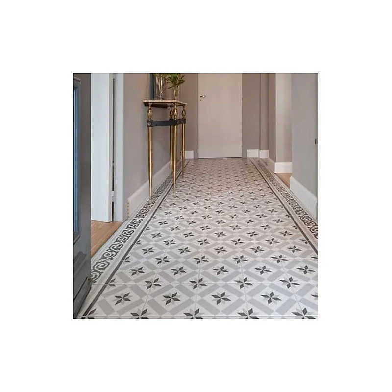 Carrelage sol / mur effet ciment 20x20 cm 1900 GIBERT 2 BORDURE(vendu par boite de 1m2)