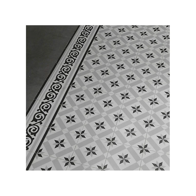 Carrelage sol / mur effet ciment 20x20 cm 1900 GIBERT 2 BORDURE(vendu par boite de 1m2)