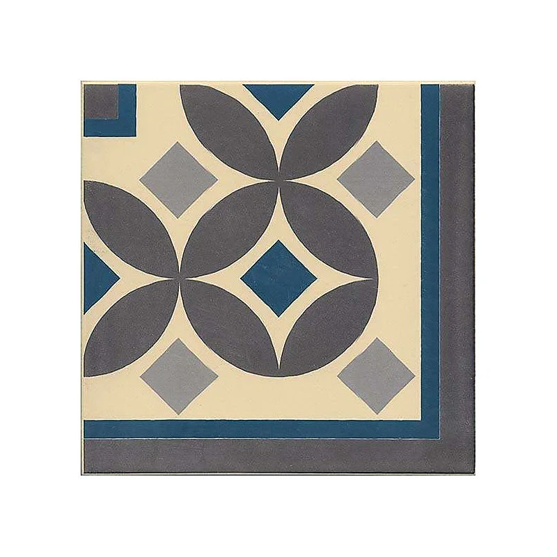 Carrelage sol / mur effet ciment motif cube 20x20 cm 1900 GÜELL 3 ANGLE(vendu par boite de 4 pièces)
