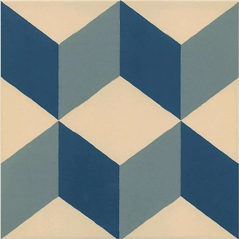 Carrelage sol / mur effet ciment motif cube 20x20 cm 1900 GÜELL 1 (vendu par boite de 1m2)