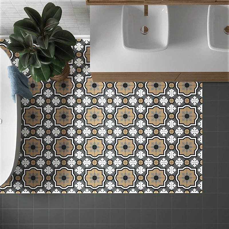 Carrelage sol / mur effet ciment uni noir 20x20 cm RIVOLI BLACK 30720(vendu par boite de 1m2)