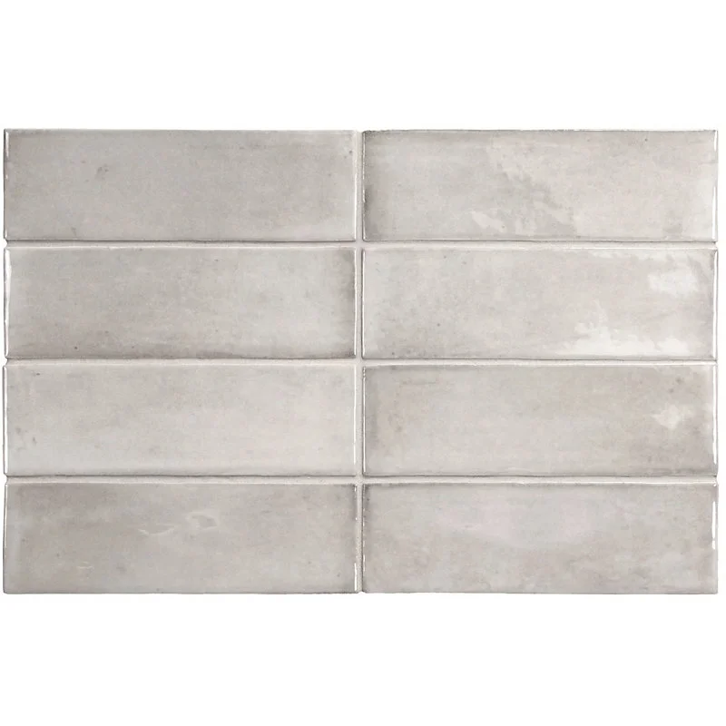 Carrelage sol / mur effet zellige bejmat marocain 5X15 cm gris brillant 5X15 cm COCO AMBER GREY WALL(vendu par boite de 0....