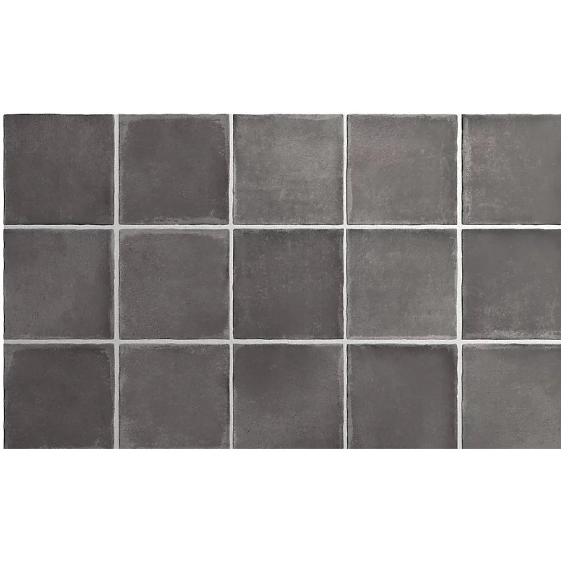 carrelage sol / mur effet zellige bejmat noir 10x10 cm mate ARGILE DARK(vendu par boite de 0.50m2)