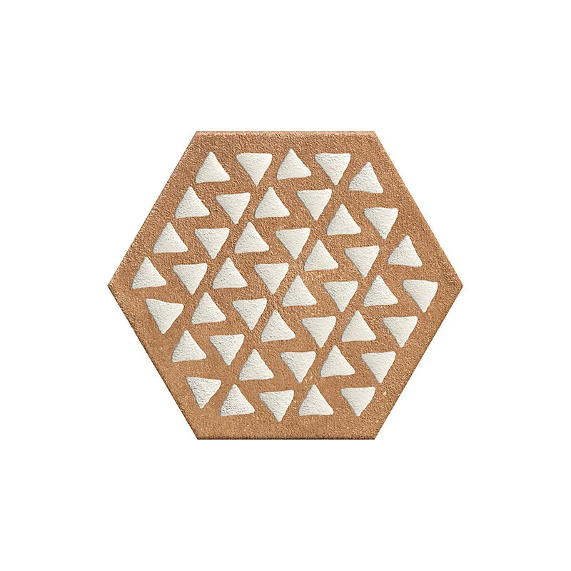 Carrelage sol / mur hexagonal effet ciment 25x21,6 cm TERRACRETA Intarsio Chamotte(vendu par boite de 1.18m2)