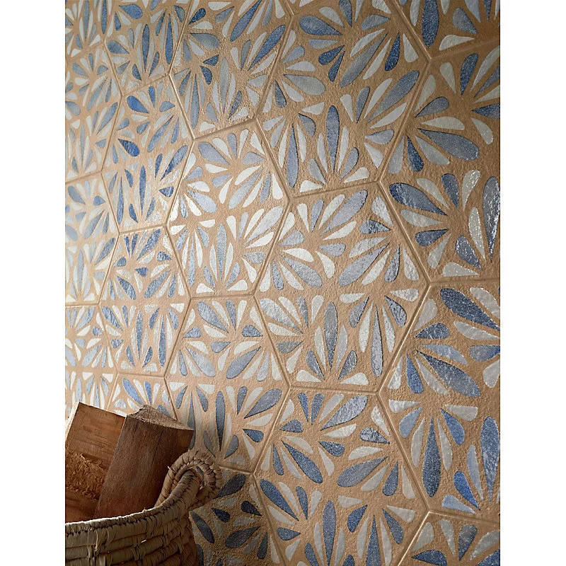 Carrelage sol / mur hexagonal effet ciment 25x21,6 cm TERRACRETA Dipinto Chamotte(vendu par boite de 1.18m2)