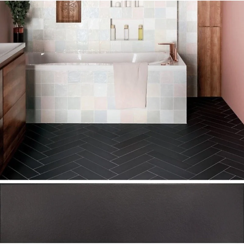 Carrelage sol / mur pose baton rompu chevron uninoir anthracite mate STROMBOLI BLACK CITY (vendu par boite de 0.65m2)