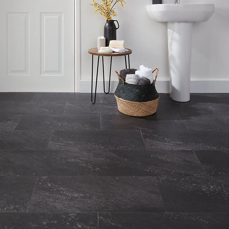 Dalle VINYLE clipsable Jazy Charcoal 30 x 60 cm GoodHome (vendue au carton)