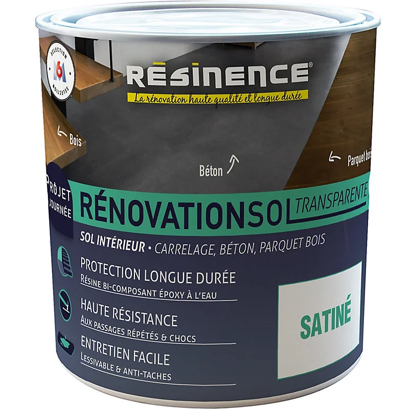 Isolant en Résine de rénovation sol bi composante époxy Résinence diaphane 300ml