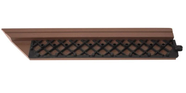 Mendler lot de 2 bandes d'extrémité pour carrelage WPC Rhône profil d'extrémité terrasse aspect bois caf...