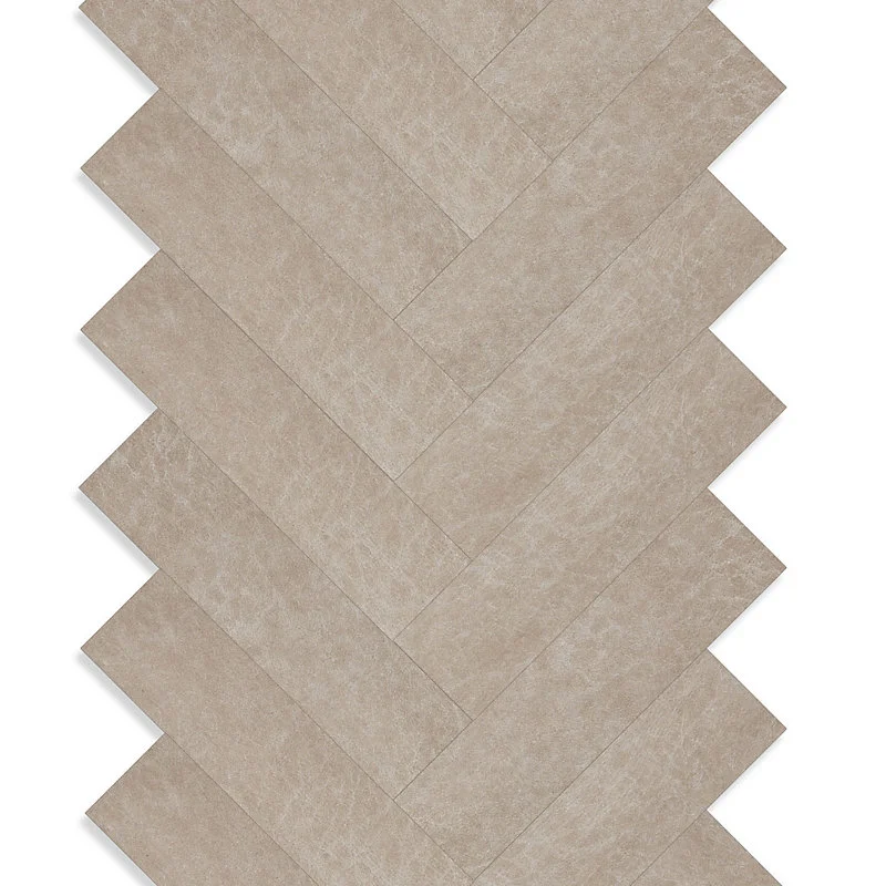 Origin Wallcoverings carreaux adhésifs en cuir synthétique chevron sable écru - 1 m² - 357264