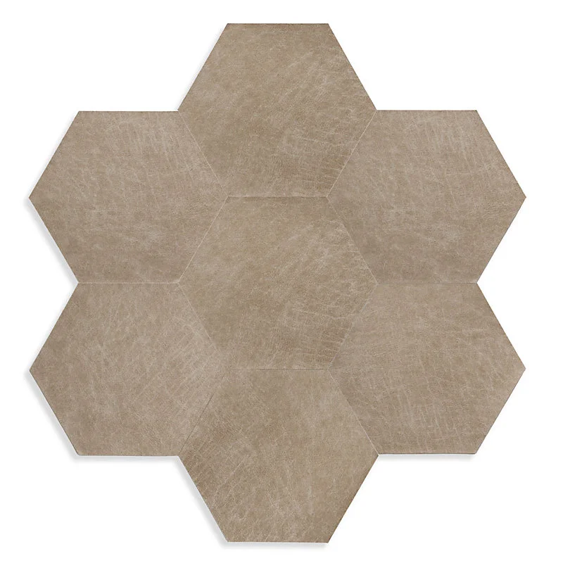 Origin Wallcoverings carreaux adhésifs en cuir synthétique hexagone sable chamois - 1 m² - 357259