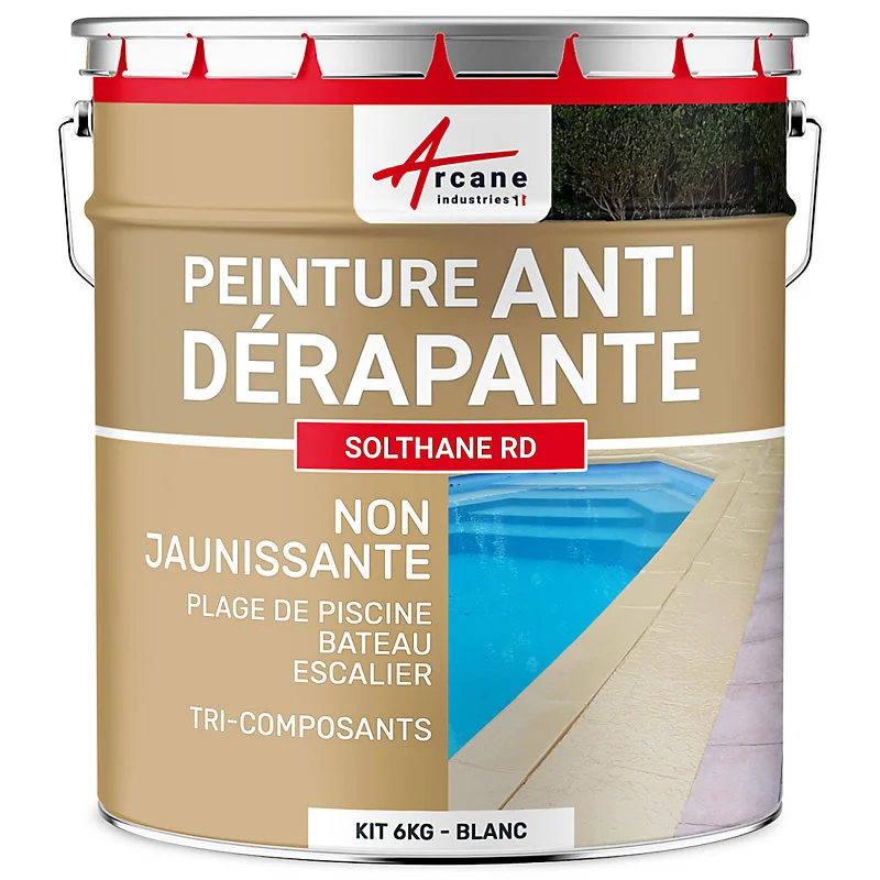 Peinture antidérapante pour sol extérieur - SOLTHANE RD Blanc - 30 kg - ARCANE INDUSTRIES