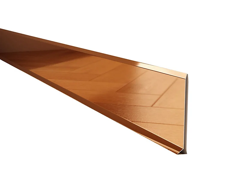Plinthe décorative pour mur Ilcom F Cuivre poli - 100mm x 2700mm x 0,65 ep.