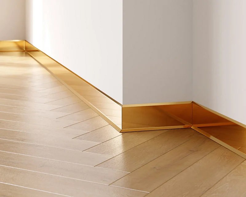 Plinthe décorative pour mur Ilcom F Or poli - 60mm x 2700mm x 0,65 ep.