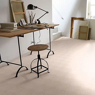 Revêtement sol PVC Tarkett Pluton uni crème 4m (vendu au m²)