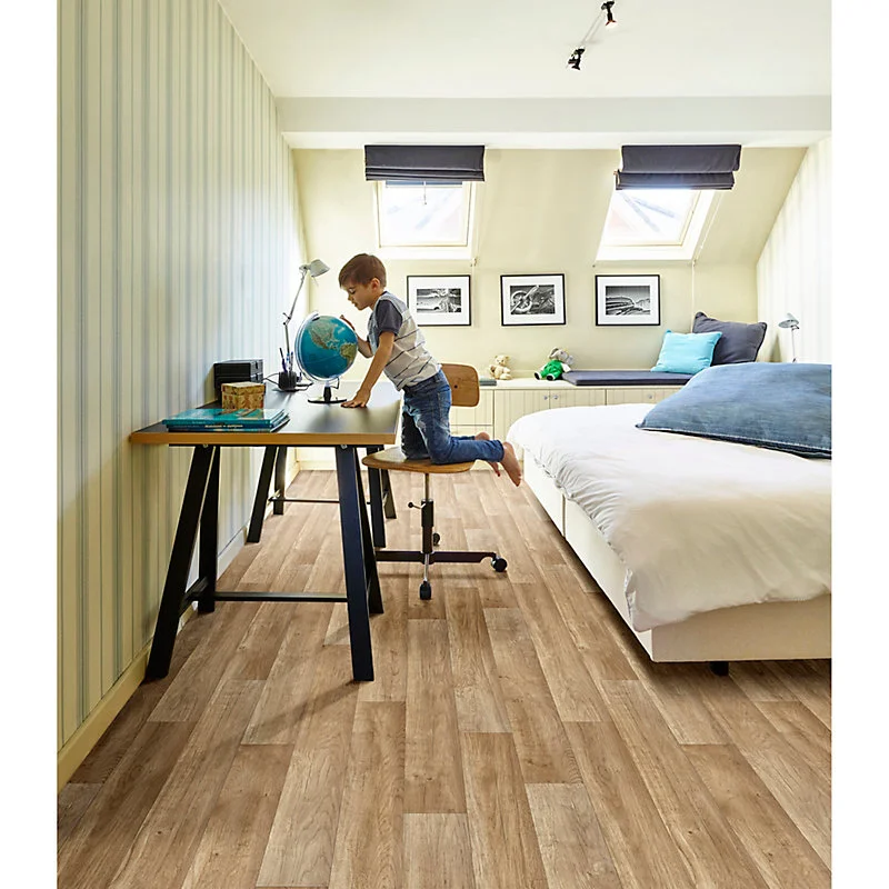 Revêtement sol VINYLE Trento imitation parquet chêne moyen 4m (vendu au m²)