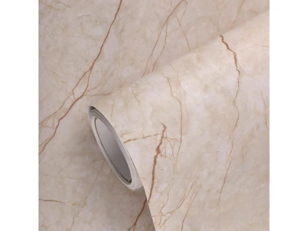 Rouleau adhésif sol marbre rose anti-dérapant étanche au mètre - 60x3m