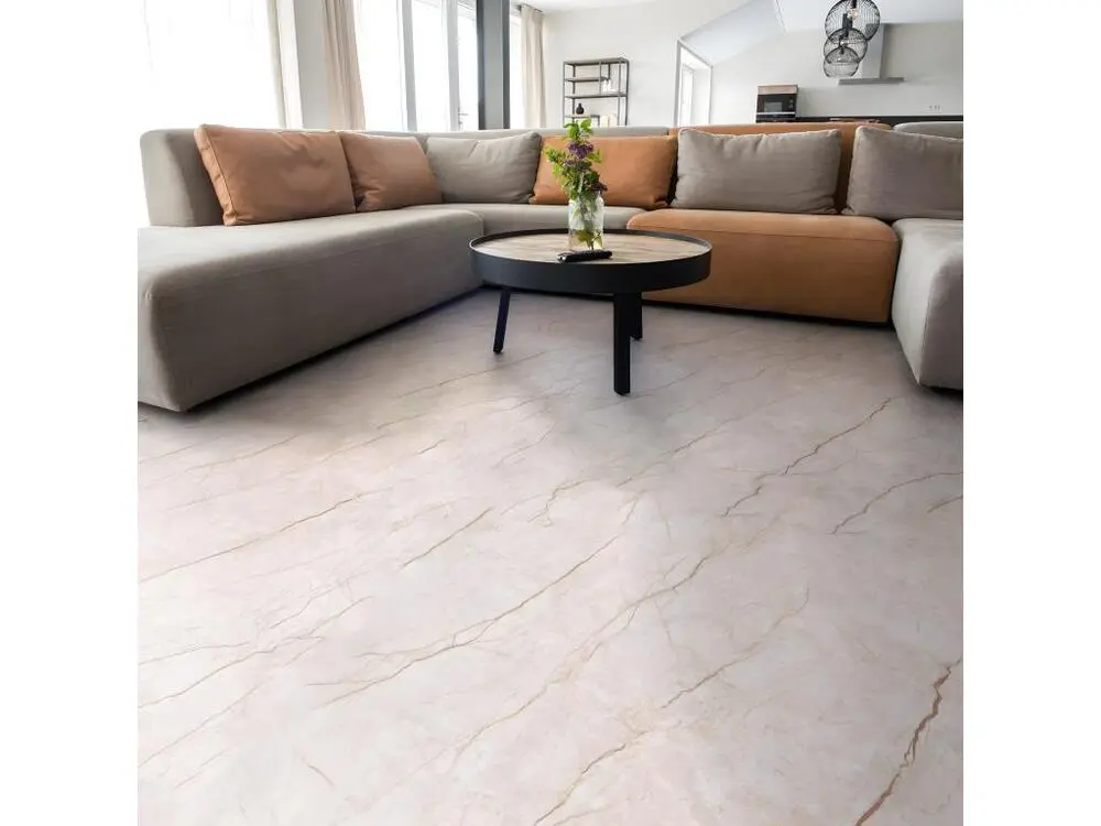 Rouleau adhésif sol marbre rose anti-dérapant étanche au mètre - 60x3m