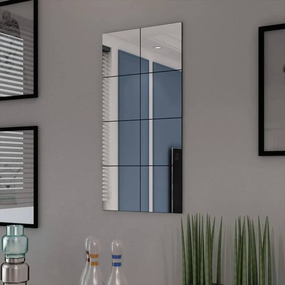 Set de 16 carreaux de miroir avec bandes adhésives DEC022833