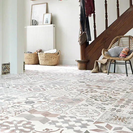 Sol Lino - Carreaux de ciment - Naturel - Rouleau de 1m x 9m