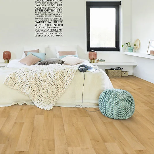 Sol PVC Best - Imitation parquet Hêtre Brun Évident - Rouleau de 3m x 3m