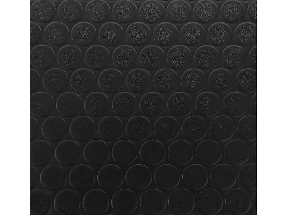 Sol PVC| Composition 100% Caoutchouc| Sol Caoutchouc| Sol Protection| Design Boutons Noir| Epaisseur 1MM| Mesure 100X700CM
