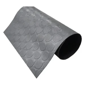 Sol PVC| Composition 100% Caoutchouc| Sol Caoutchouc| Sol Protection| Design Boutons Gris| Epaisseur 1MM| Mesure 140X150CM