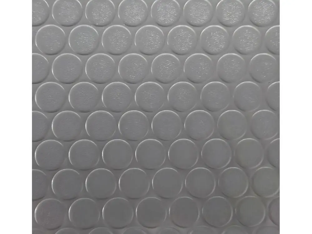 Sol PVC| Composition 100% Caoutchouc| Sol Caoutchouc| Sol Protection| Design Boutons Gris| Epaisseur 1MM| Mesure 140X150CM