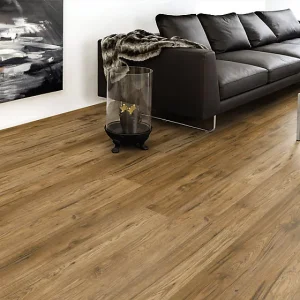 Sol stratifié à clipser Hickory chêne brun AC5 10mm - L.138 x l.15,9 cm