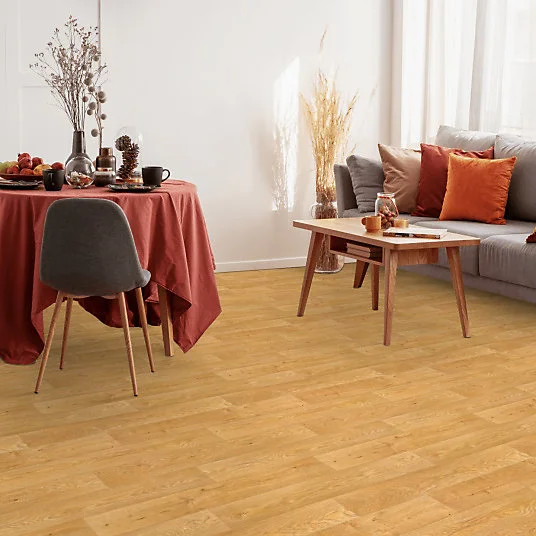 Sol Vinyle First - Effet parquet chêne typique - Rouleau de 3m x 10m