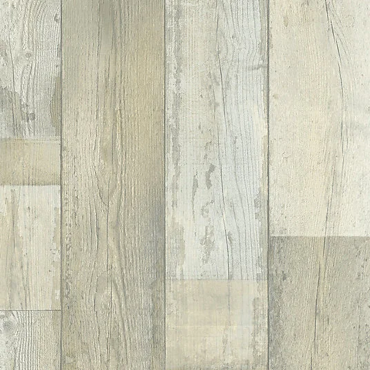 Sol Vinyle First - Imitation parquet classique blanchi - Rouleau de 4m x 4m