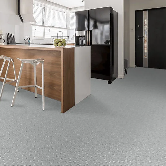 Sol Vinyle First - Imitation tôle métallique Grain de Riz - Rouleau de 4m x 6m