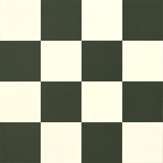 Sol Vinyle Happy Days - Carrelage damier droit - Noir et blanc - Rouleau de 4m x 16m