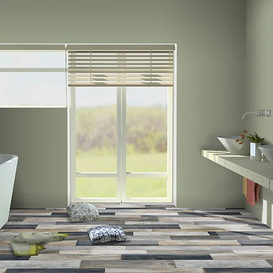 Sol Vinyle Link Plus - Imitation parquet irisé noir - Surface brillante - Rouleau de 4m x 19m